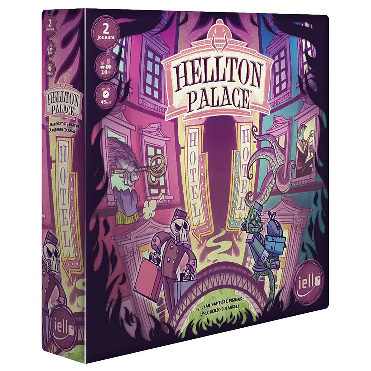 IELLO: Hellton Palace -Highly Humoristic Theme Of Underworld Competing Hotels, Strategic 2 Player Game, 45 Min, Ages 10+